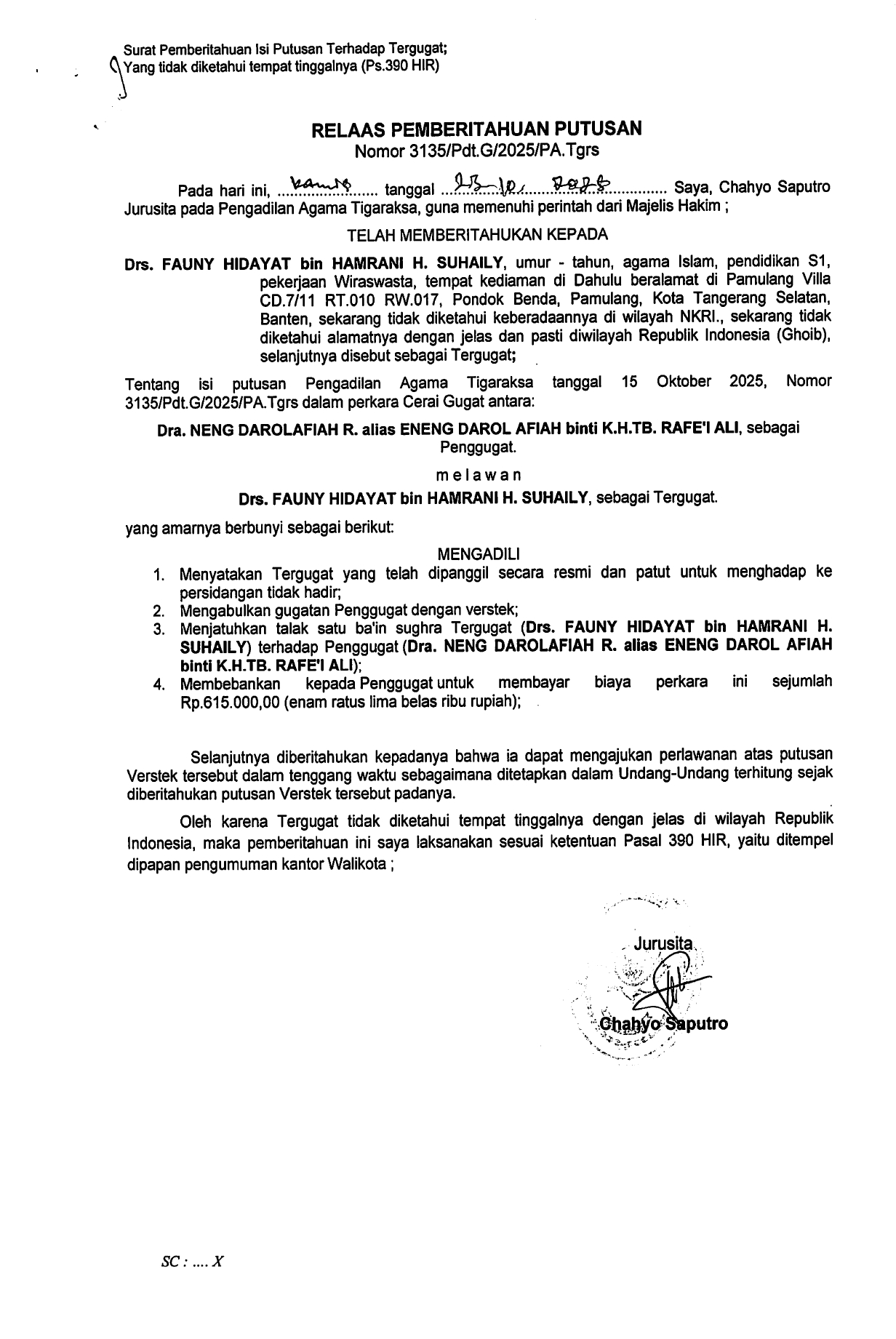 PENGUMUMAN - JDIH KOTA TANGERANG SELATAN